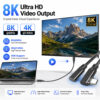 USB-C extension cable supporting 8K 60Hz and 4K 144Hz video output