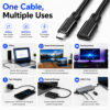 USB-C Extension Cable for Office Home Entertainment Gaming Fast Charging External SSD and USB-C Hub