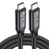 USB4 40Gbps 240W USB-C cable product view with straight Type-C connectors and braided cable design