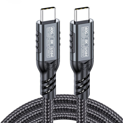 USB4 40Gbps straight USB-C cable detail image showing durable cable jacket and Type-C connectors