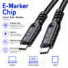 USB4 240W USB-C cable with E-Marker chip for safe charging and stable power delivery