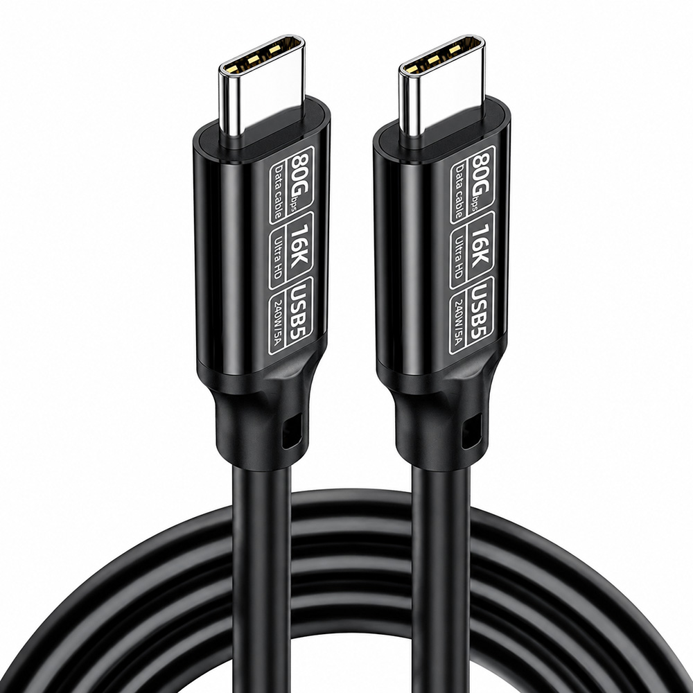 USB4 V2.0 USB-C Cable 80Gbps 240W PD 16K Display Standard PVC