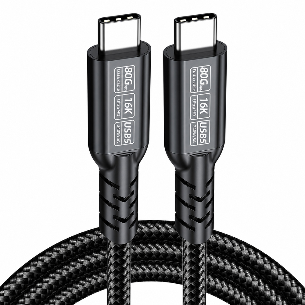 USB4 V2.0 USB-C Cable 80Gbps 240W PD 16K Display Nylon Braided