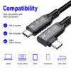 USB4 2.0 80Gbps right angle USB-C cable compatible with laptops, tablets, smartphones, monitors and docking stations