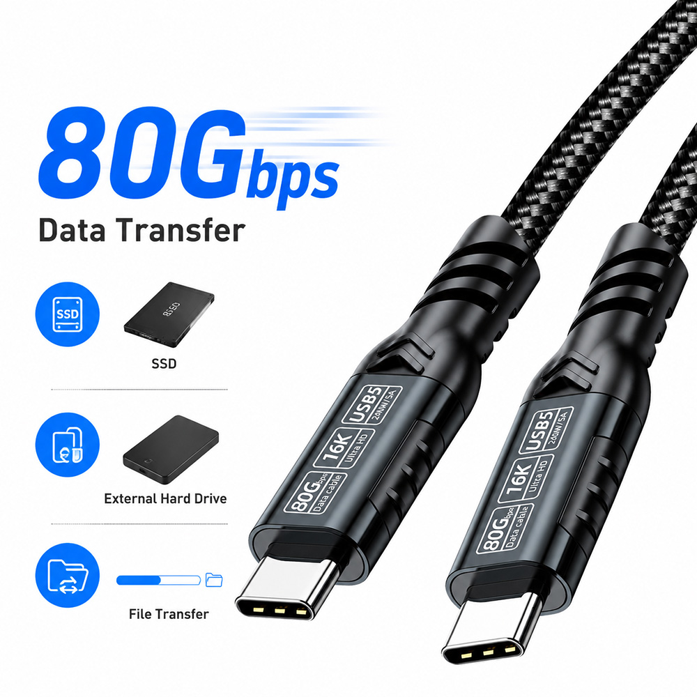 USB4 V2.0 80Gbps Data Transfer Speed