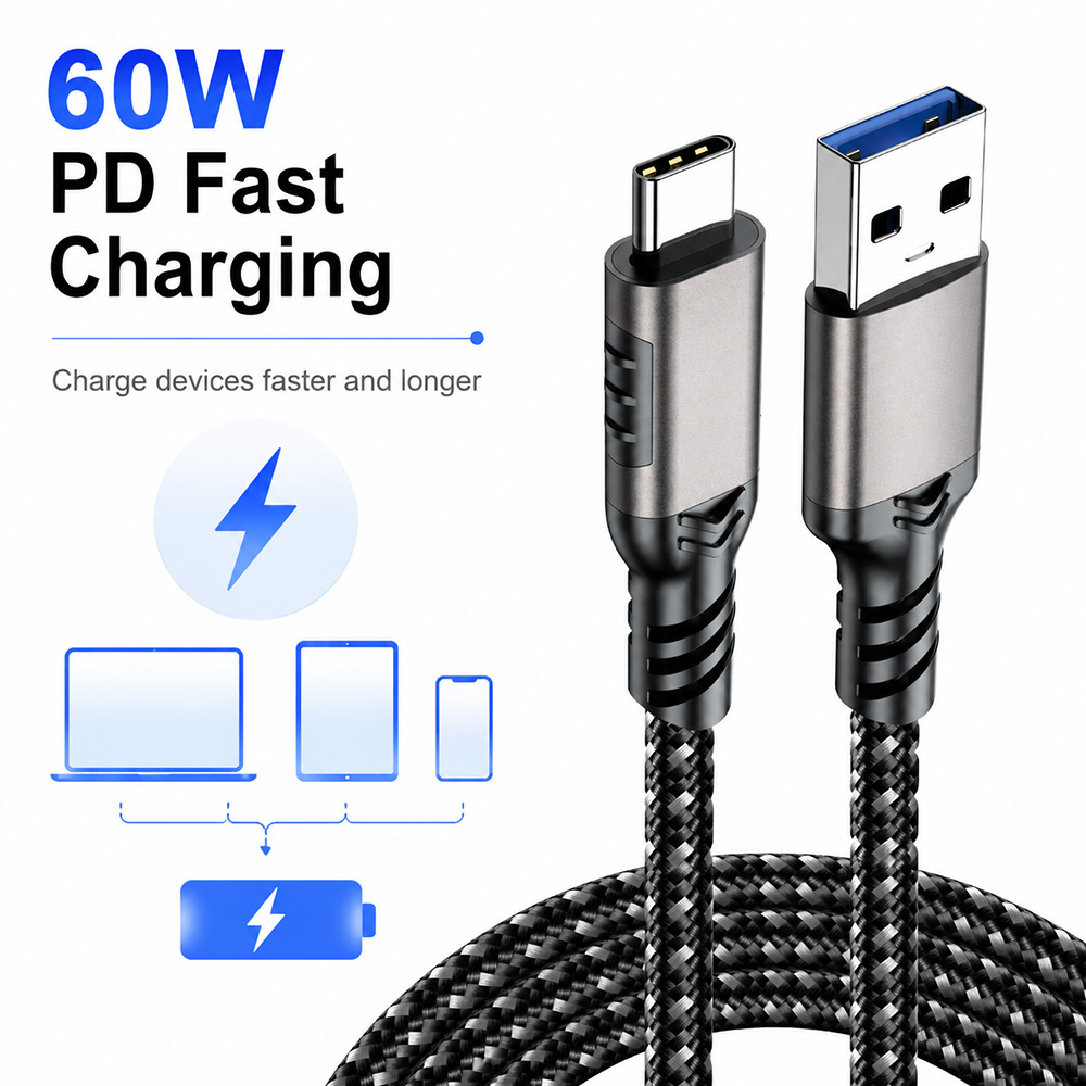 USB 3.2 Gen2 60W PD Fast Charging Cable