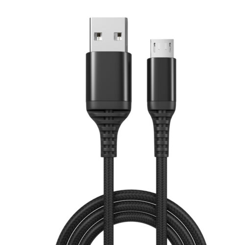 USB-A to Micro USB 60W braided fast charging cable with durable nylon braided jacket