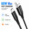 USB-A to Micro USB cable supporting up to 60W fast charging performance