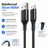 Reinforced strain relief design protects cable joints from bending and damage