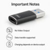 Important notes for USB-A to USB-C adapter with no video output and data transfer support