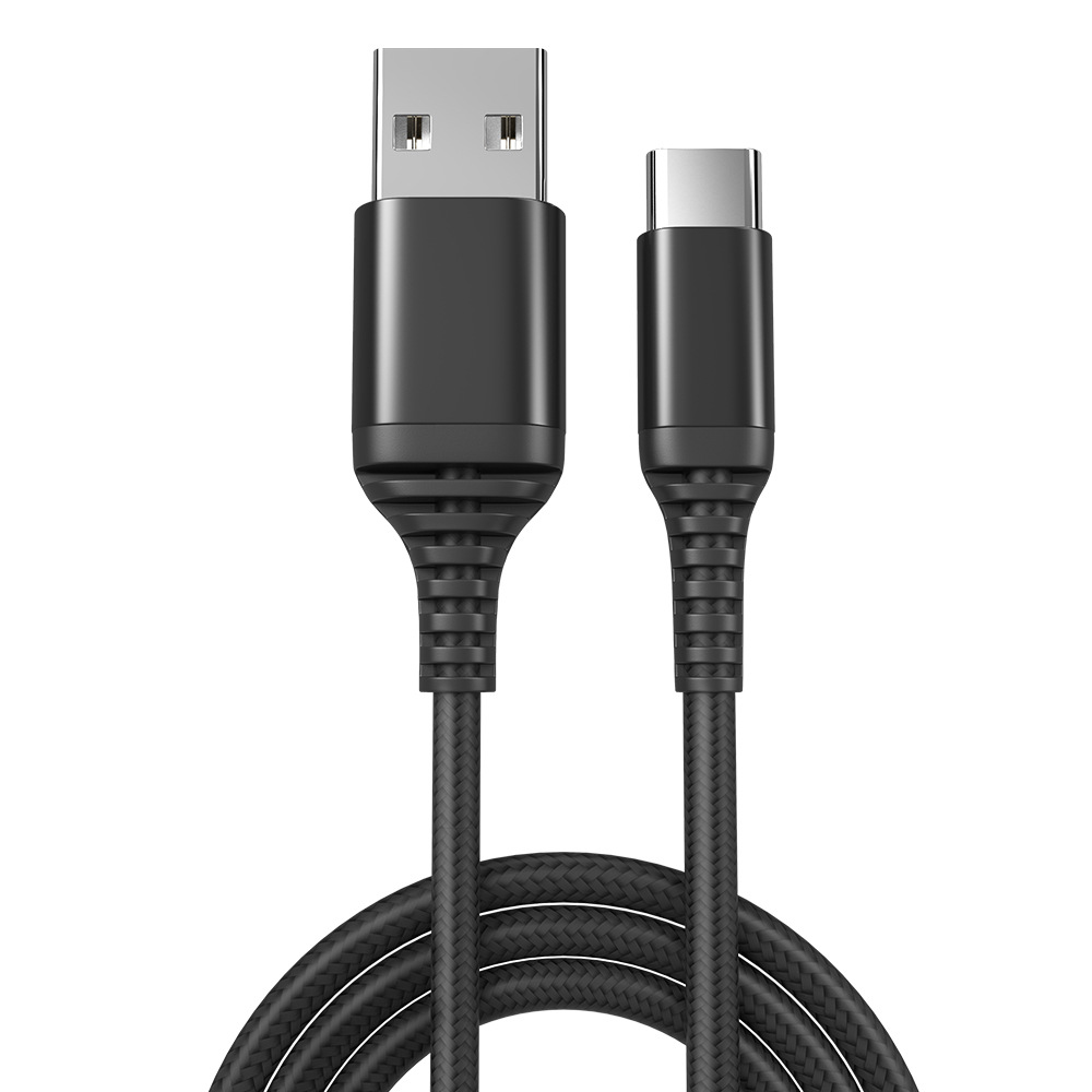 USB-A to USB-C braided charging cable with 60W charging and 480Mbps data transfer