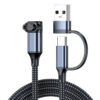 USB-A and USB-C dual input charging cable for sports watches