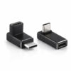 USB-C 40Gbps right angle adapter in two black styles on white background