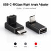 USB-C 40Gbps right angle adapter with two styles and three color options