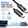 USB-C 80Gbps cable for fast file transfer between laptop and external storage device