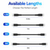 USB-C to USB-C cable available in 0.5m 1m 2m and 3m length options
