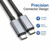 Close-up of USB-C connectors and aluminum housing, PD100W fast charging
