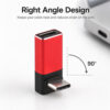 USB-C right angle adapter showing 90 degree design for neat cable direction
