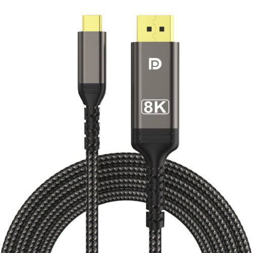 USB-C to DisplayPort 1.4 cable with braided design, gold-plated connectors and 8K marking
