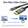 USB-C to DisplayPort 1.4 cable for one-way video output from USB-C source to DisplayPort display