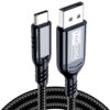 USB-C to DisplayPort cable with braided design and 16K UHD DisplayPort connector