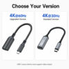 USB-C to HDMI female adapter cable comparison with 4K 60Hz upgraded version and 4K 30Hz standard version