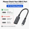 USB-C to HDMI adapter compatibility reminder showing DP Alt Mode required for video output