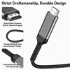 USB C to HDMI cable with nickel-plated connector, premium braided nylon and reinforced strain relief