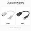 Available colors image showing silver and black USB-C to USB-A OTG adapter cable options