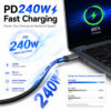 USB3.2 Gen2x2 90 degree USB-C cable with 240W PD fast charging support