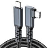 Close up view of USB3.2 Gen2x2 90 degree USB-C cable connector