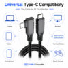 USB3.2 Gen2x2 90 degree USB-C cable compatible with laptops monitors docking stations and SSDs