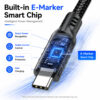 USB3.2 Gen2x2 90 degree USB-C cable with built in E-Marker smart chip