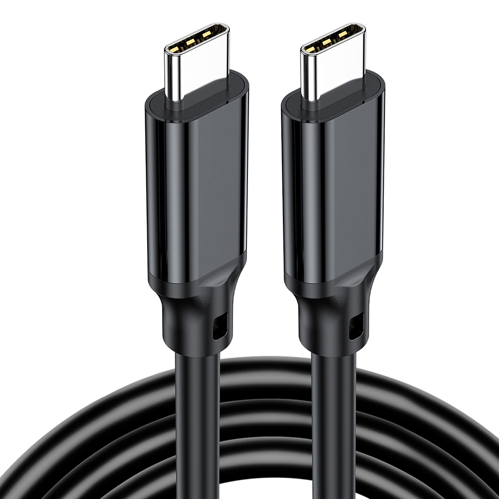 Enlarged view of USB3.2 Gen2x2 Type-C cable connector, showing detailed design and reinforced grip.