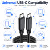 USB3.2 Gen2x2 Type-C cable surrounded by icons for laptop, monitor, docking station, external SSD.