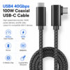 USB4 40Gbps 100W coaxial right angle USB-C cable with 8K video output and E-Marker chip features