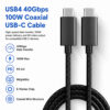 USB4 40Gbps 100W coaxial USB-C cable with 8K video output and E-Marker chip features