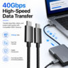 USB4 40Gbps USB-C cable for high-speed data transfer with external SSDs and docking stations