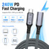 USB4 Extension Cable 240W PD3.1 EPR Fast Charging with E-Marker Chip