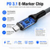 USB4 Extension Cable Built-in PD3.1 E-Marker Smart Chip Protection