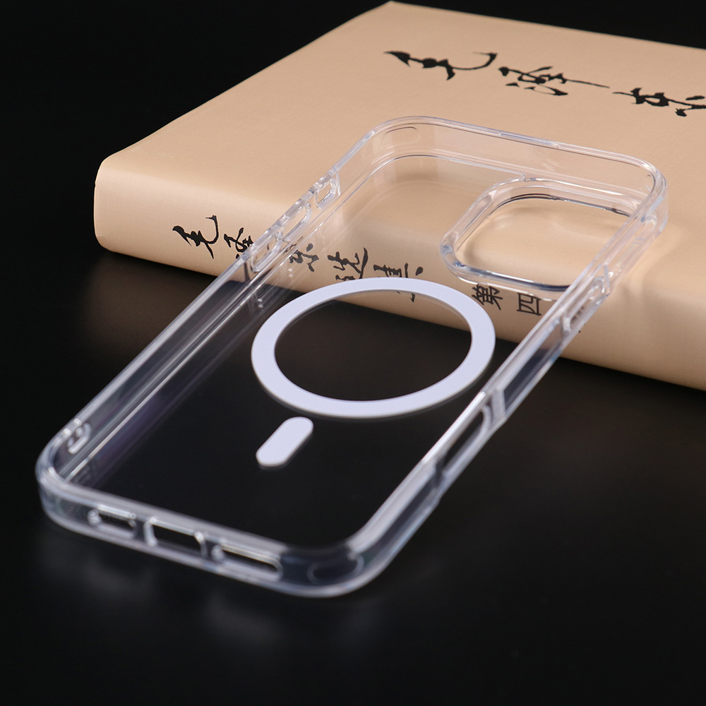 clear magnetic phone case installed on an iPhone 16 Series
