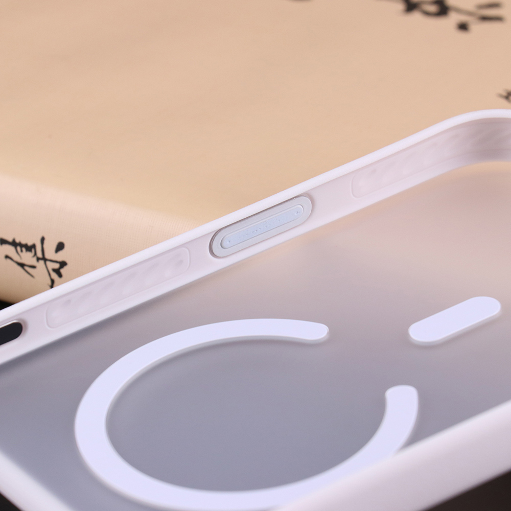 Close-up of the matte PC hard back panel and magnetic ring