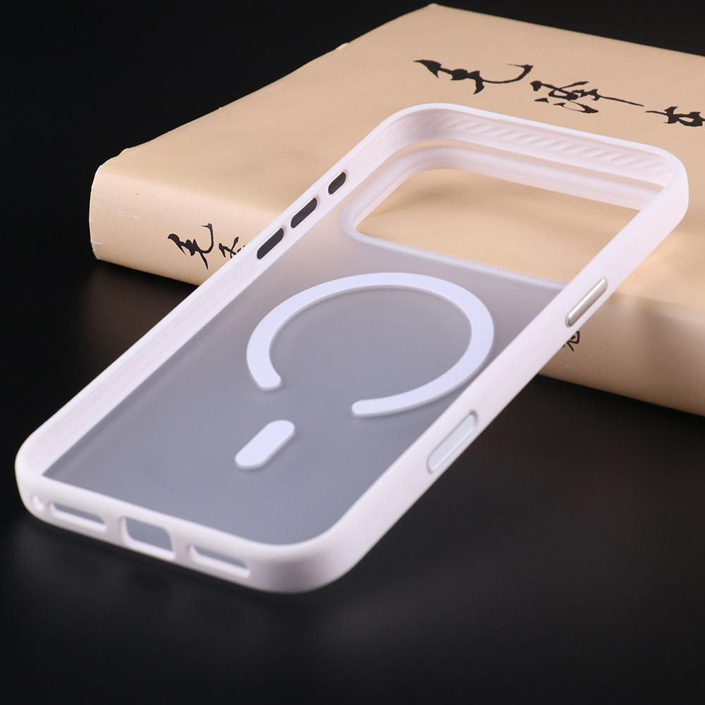 Back view of white magnetic matte case for iPhone 18 Pro Max