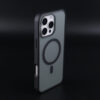 Black UGOjP matte magnetic phone case with a built-in magnetic ring for iPhone 16 Pro Max.