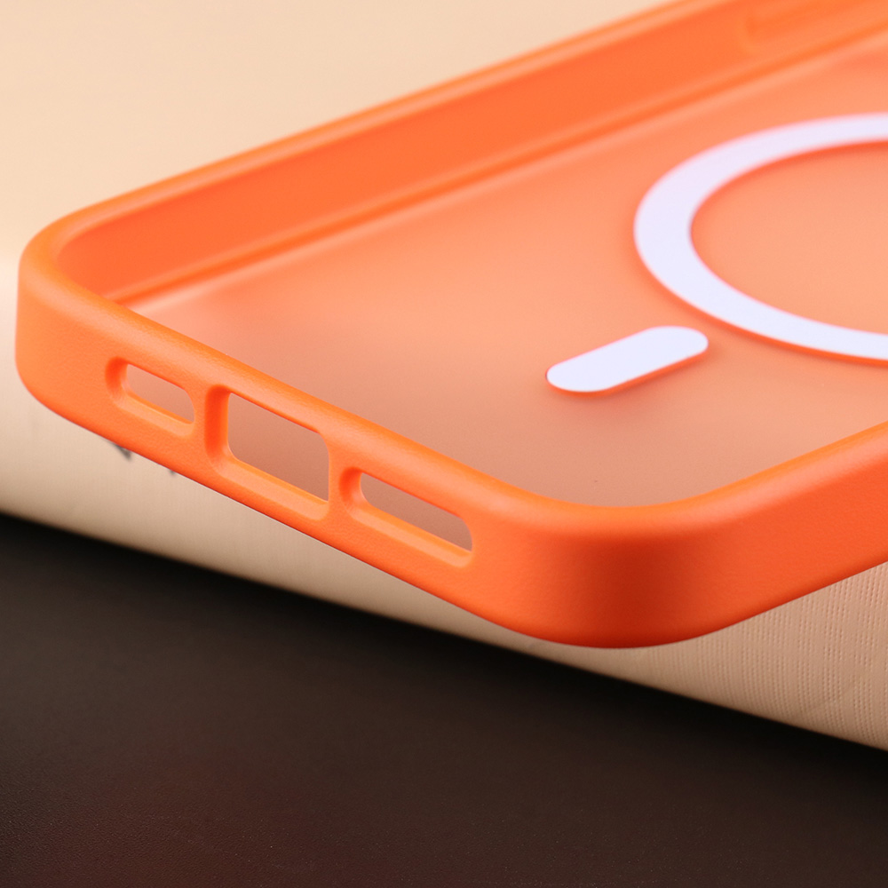Bottom charging port and speaker cutout detail on the UGOjP iPhone 15 series matte case.