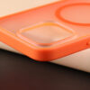 Close-up of the raised camera frame on the UGOjP matte case for iPhone 15 series.