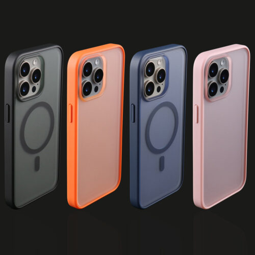 matte phone cases in multiple colors for iPhone 15 series.