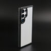 Clear hybrid case for Samsung Galaxy series showing transparent PC back and black TPU bumper