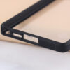 Close-up of Samsung Galaxy clear hybrid case corner protection and transparent PC back