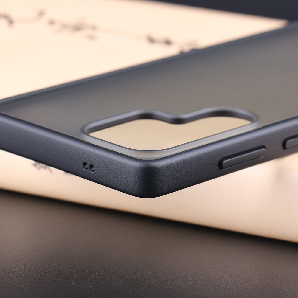 Close-up of Samsung Galaxy S24 S25 matte case bottom speaker and charging port cutout